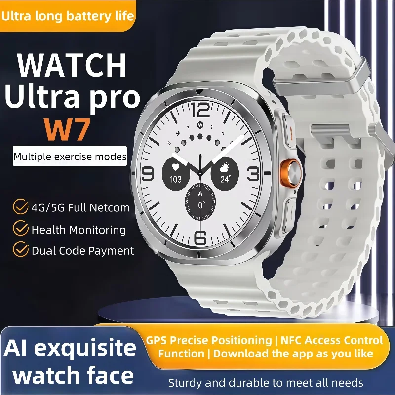 

New W7 Smart Watch Men HD AMOLED Screen GPS Motion trajectory HeartRate Bluetooth Call 1.6" Men Women Wristband