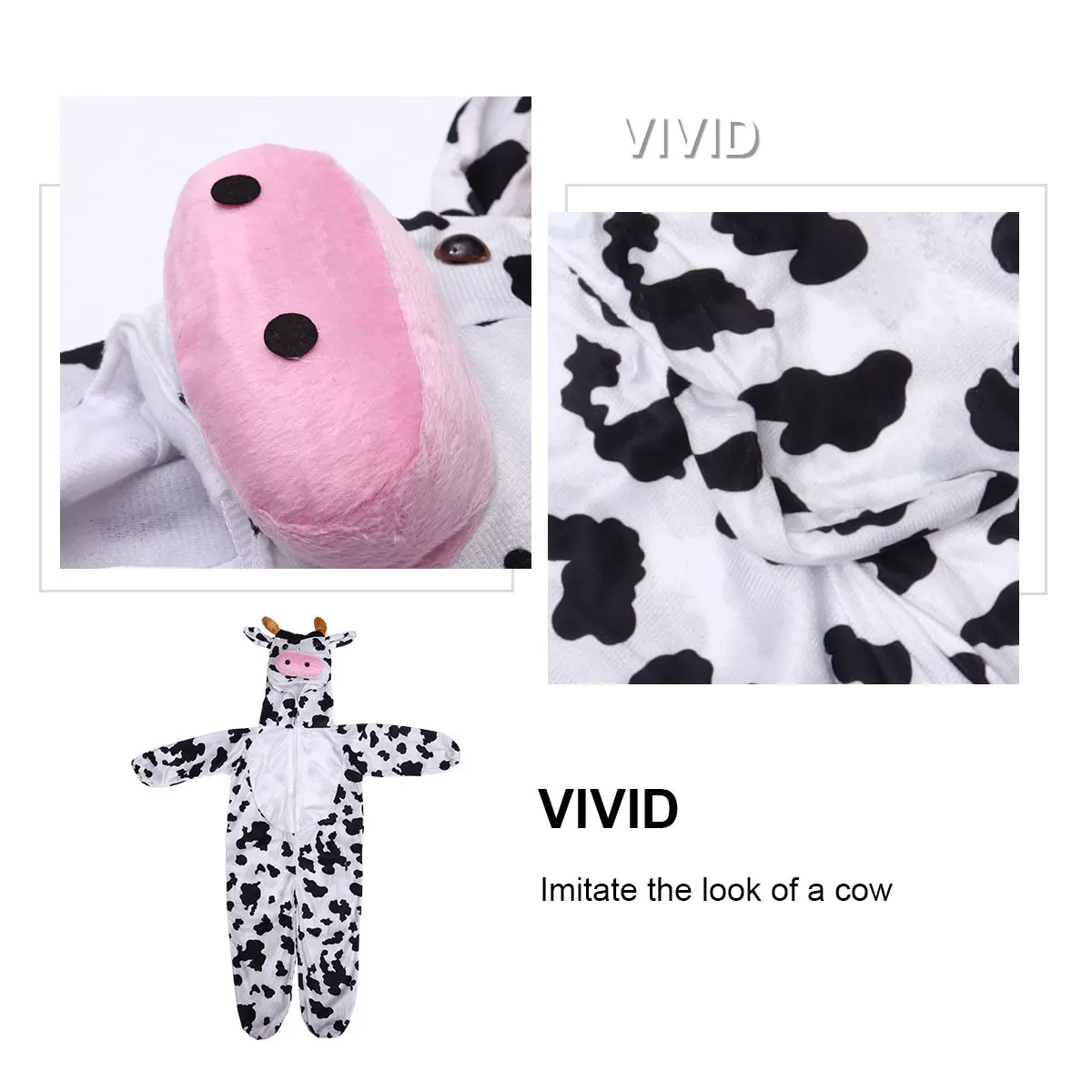 

Halloween Kids Animal Performance Costume Cow Design Size Kids Outfits Halloween Party Clothing Clothes