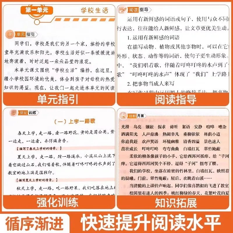 Reading Comprehension Specialized Training Book for Grades One To Six, Training Questions, Extracurricular Books