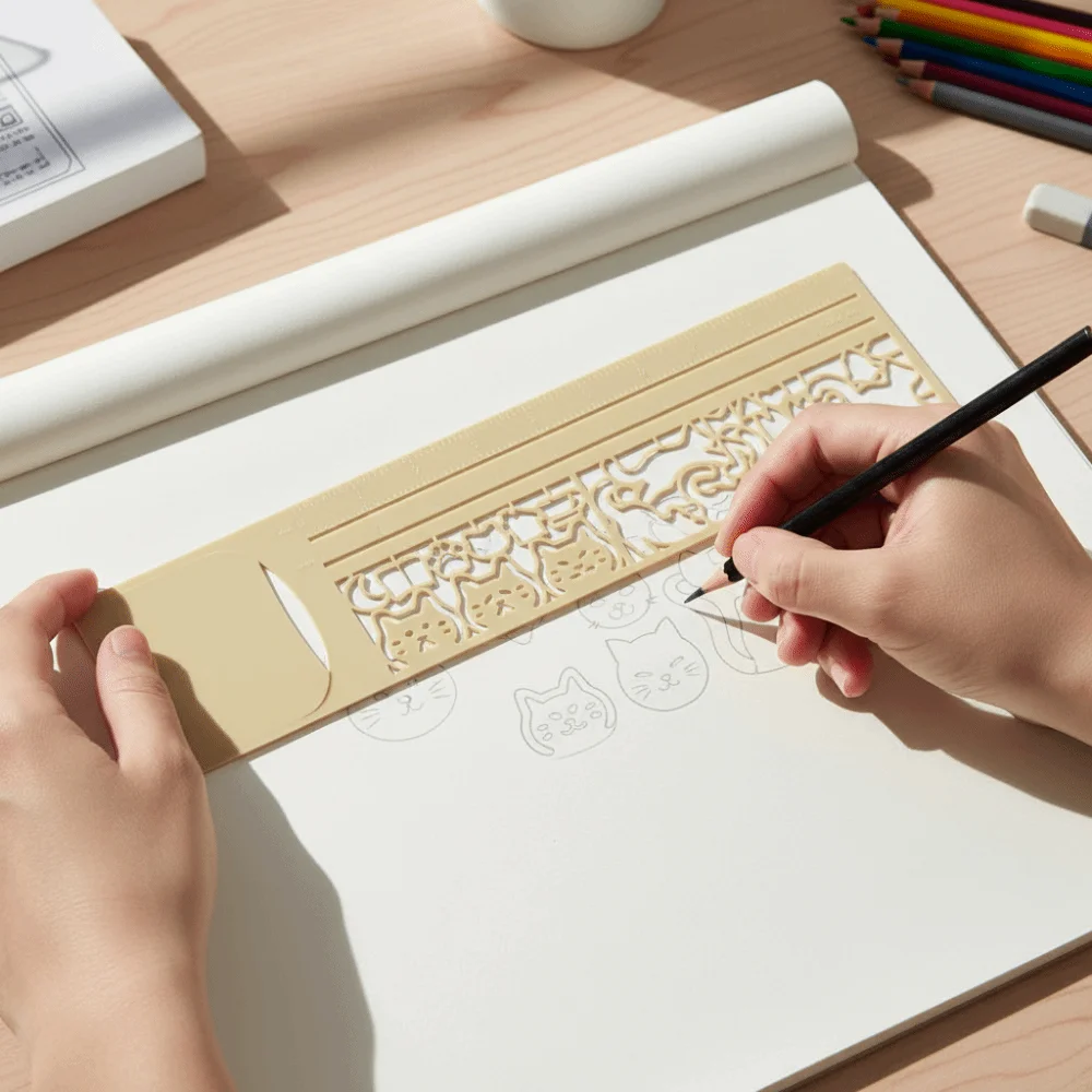 متعددة الوظائف القط قالب حاكم الهدايا القرطاسية أداة الطلاب القط نمط الوجهين المرجعية مذكرات تخطيط كتاب ملاحظة #1