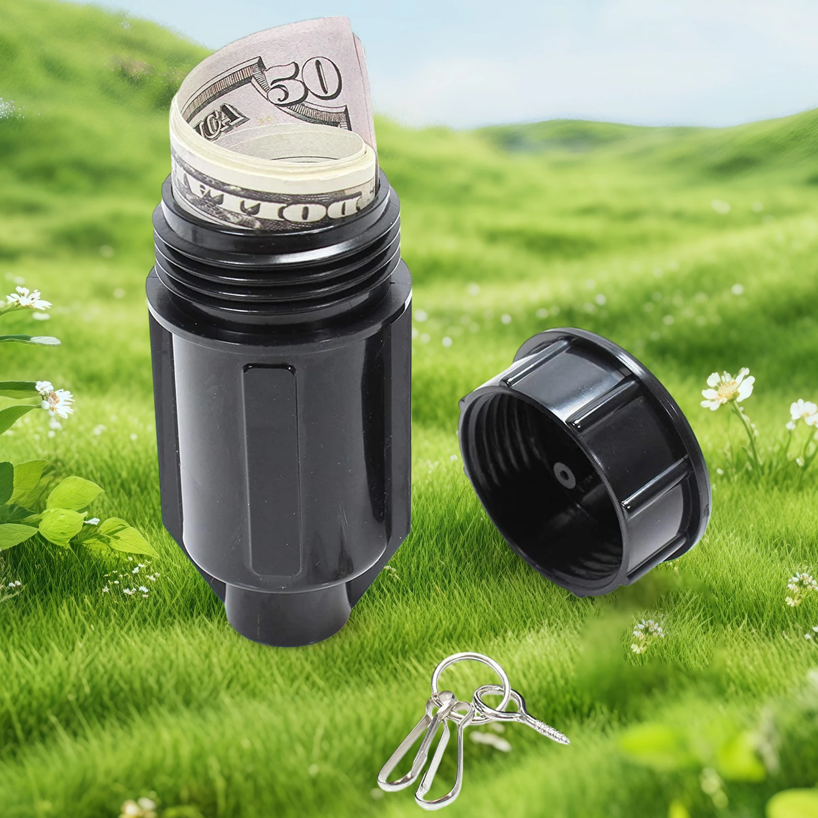 

Sprinkler Key Hider Sprinkler Head Waterproof Cash Holder for Outdoor Garden Yard Easy Push Into The Ground