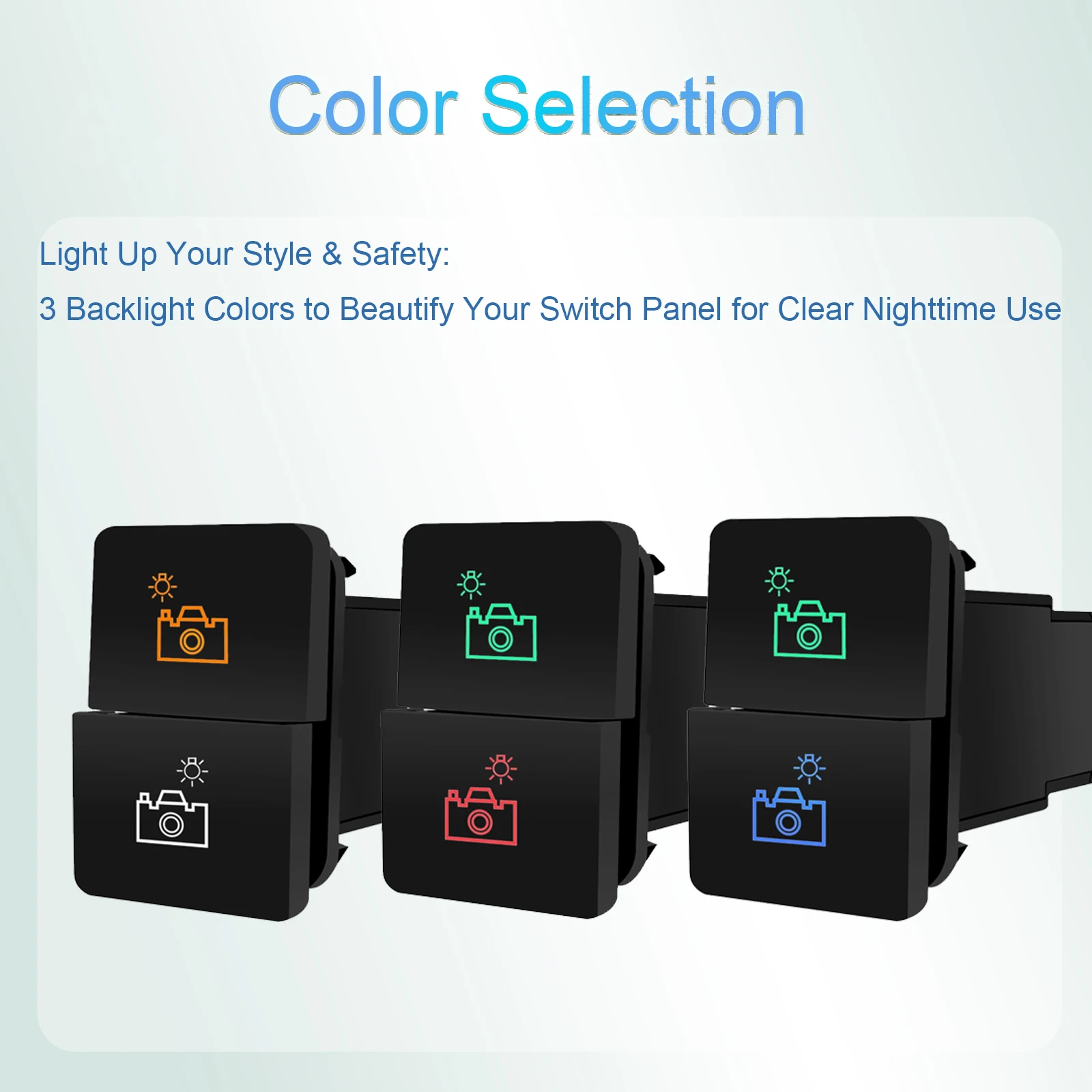 Custom Dual Push Button Switch 12V Personalized Design & Color LED for Toyota 4Runner Land Cruiser Jeep ON/OFF Hilux RAV4 Prado