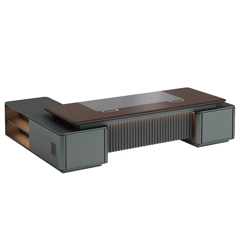 High-end boss table, president table, atmospheric chairperson's office, modern light luxury, large desk manager, supervisor tabl