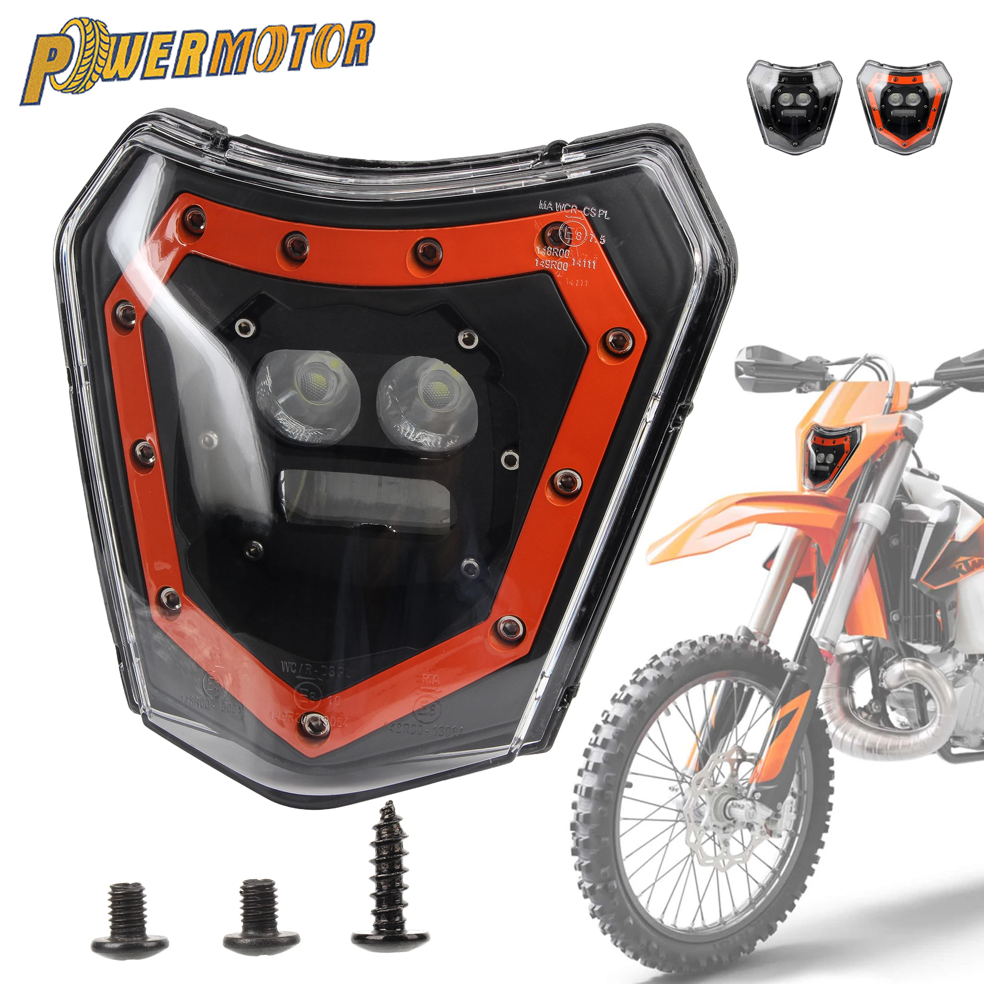 

for KTM Motocross LED headlight Wick EXC SX SMR 300 450 690 2010 to 2022 DirtBike Off Road Racing Supermoto Headlamp Modified