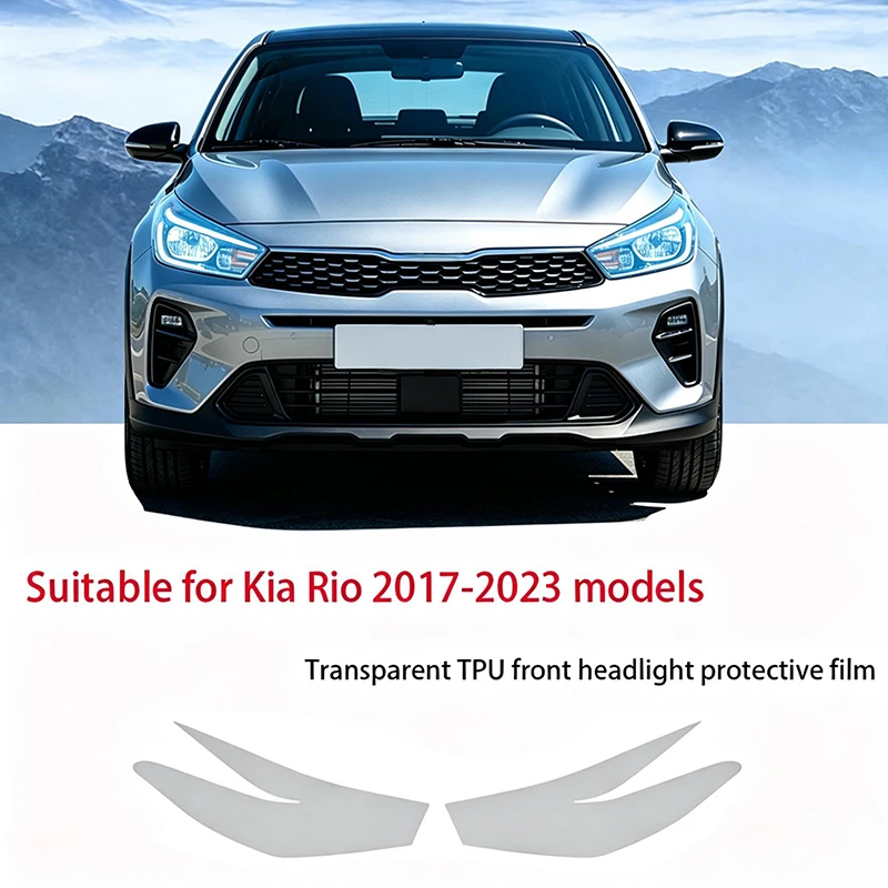 

Fit for Kia Rio 2017-2023 Transparent Smoked Black TPU Front Headlight Film Anti-Scratch Pre Cut Vinyl Full Cover Protective Sti