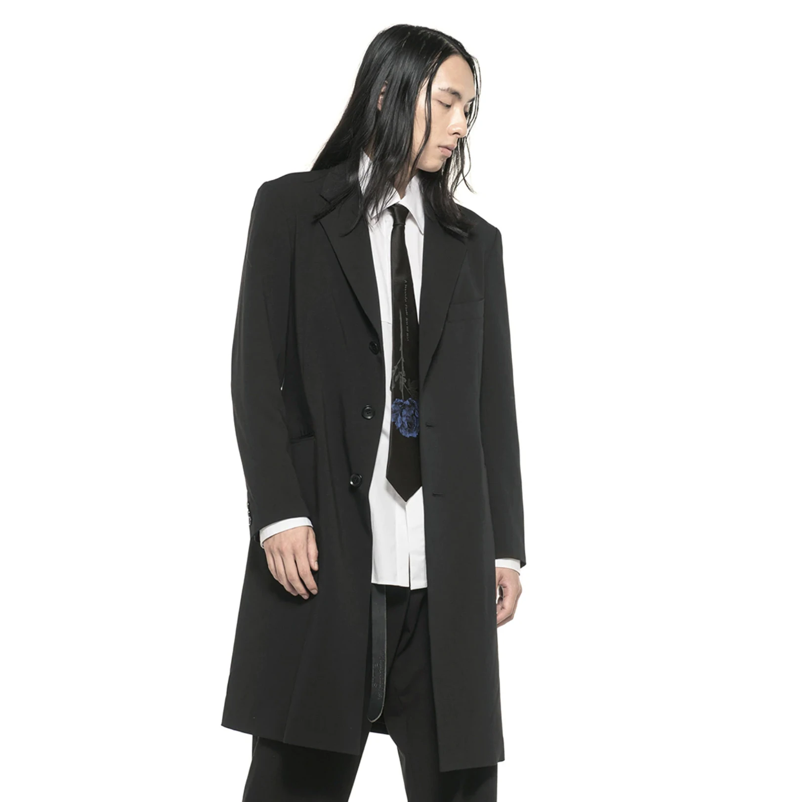 YOJI OOAK Синий Сирена Красная Роза шелковый галстук с принтом для мужчин пара