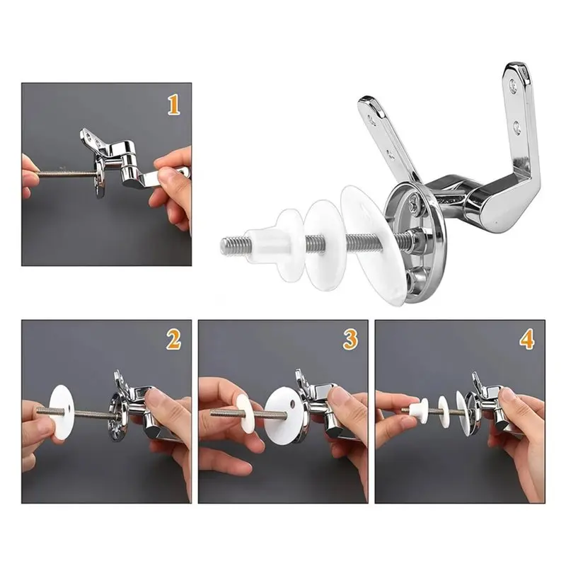 ABMS-Top Tightening Non-Universal Toilet Seat Hinge Mountings, Replacement Lids For Round Covers