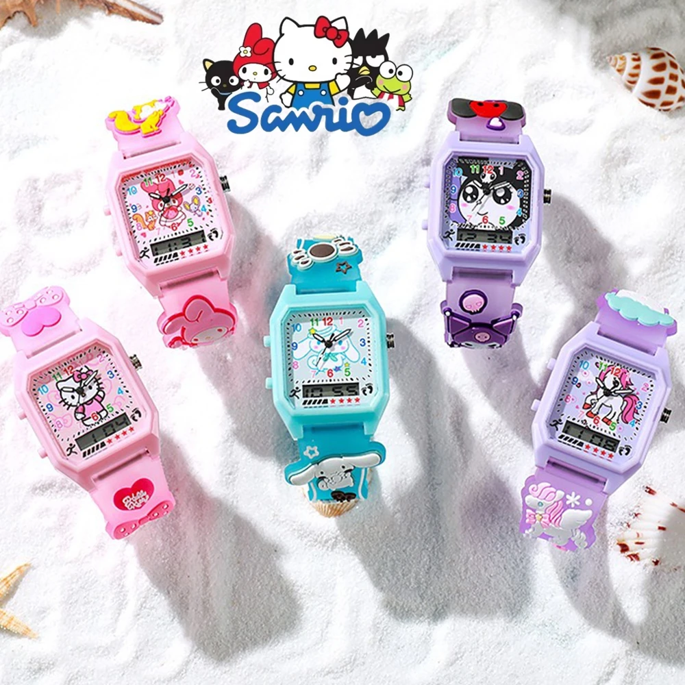 

Детские часы с рисунком «Hello Kitty», цифровые часы Kuromi Melody, студенческие вечерние детские подарки для девочек, подарок на день рождения