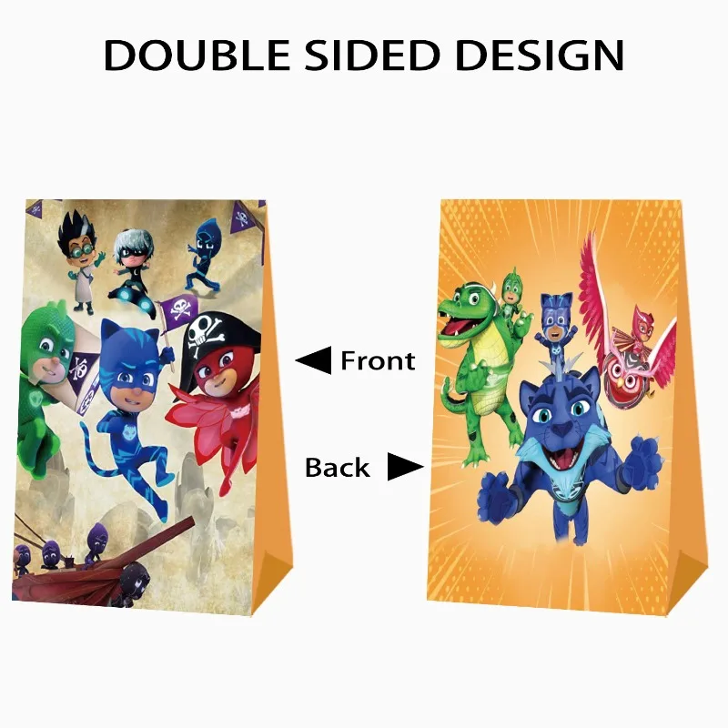 Anime PJ Masks Creative Cute Candy Gift Bag Birthday Party Candy Popcorn Festival Gift Packaging Paper Bag Christmas Gift Bag view 2