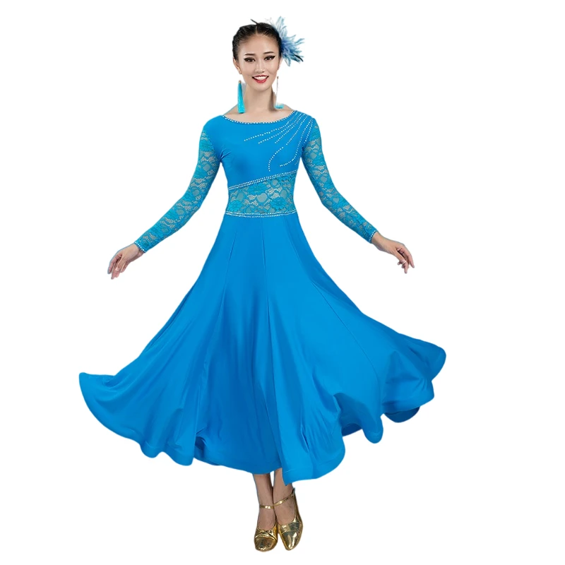 2024 New Modern Dance Dress Ballroom Clothing Womens Female Long Skirts Practice Wear Waltz Tango Cocktail Girls Prom Customize