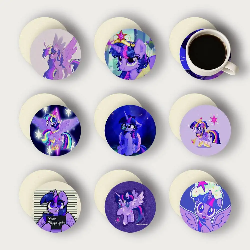 Anime T-twilight Cute S-sparkle 2D Wooden Coasters Heat Resistant Non-Slip Holiday Birthday Gift Durable