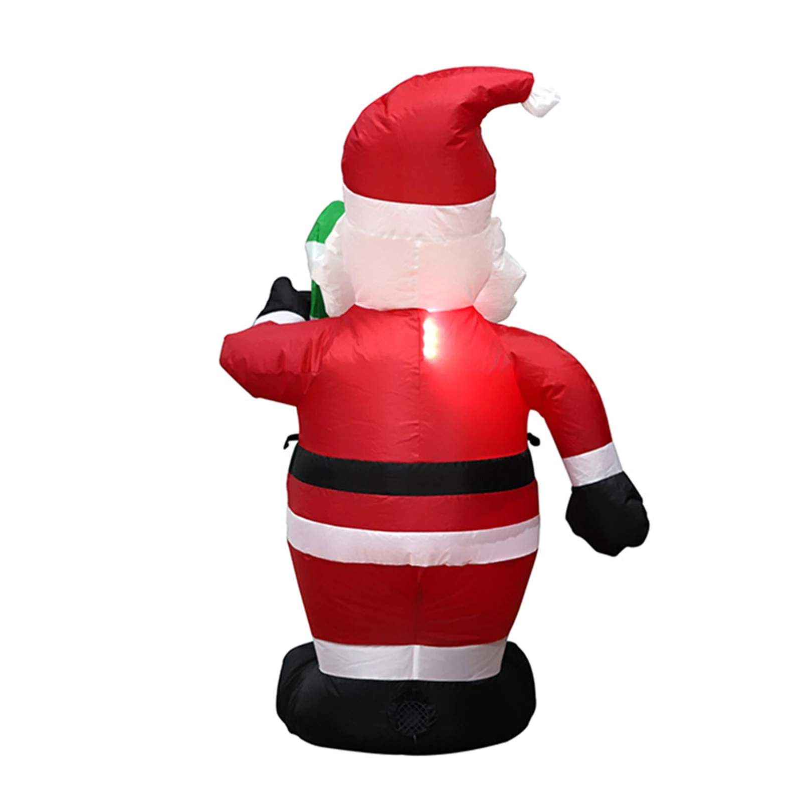 Inflatable Christmas Outdoor Lighted Yard Decoration Santa Claus With Candy Cane 1.2m Tall