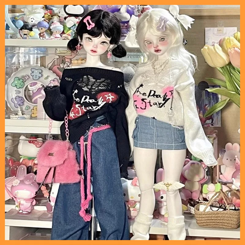 

Масштаб 1/4, пять цветов на выбор, крутой рваный свитер в стиле ретро в стиле тысячелетия, подходит для 4 очков, большая кукла для DIY