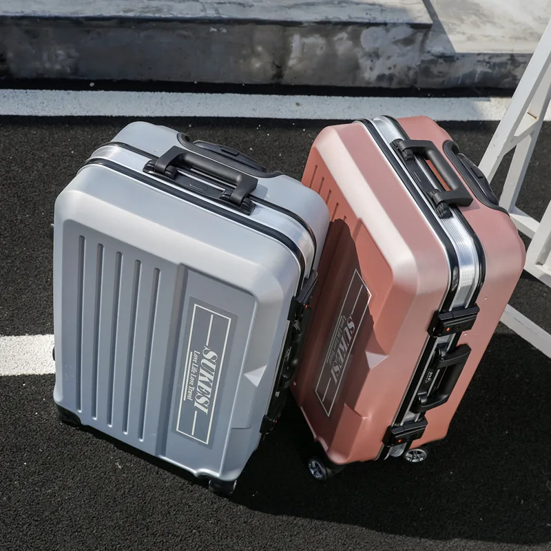 Trolley Luggage Bag Student Zipper Rolling Luggage Case Combination Lock Travel Suitcase on Wheels Large Size Luggage