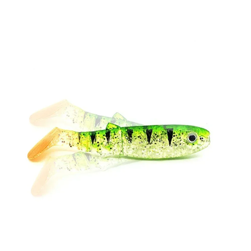 5pcs/lot 8cm 6g Fishing Soft Lures 3D T-tail Wobblers Worm Fishing Silicone Fish Artificial Bait Fishing for Jig Head