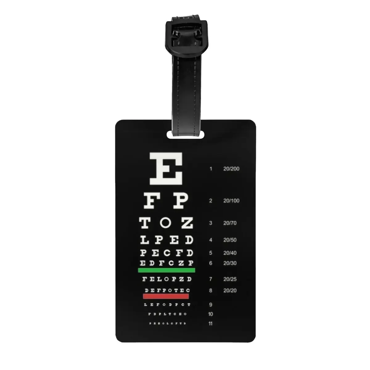 

Snellen Eye Chart Luggage Tags Custom Optometrist Optician Baggage Tags Privacy Cover Name ID Card