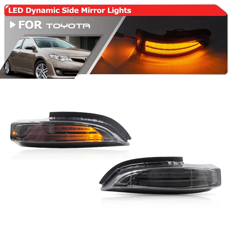 

Smoked Dynamic Flowing Led Side Mirror Turn Signal Blinker Lights For Toyota Prius C Camry Corolla Avalon Yaris CHR Venza