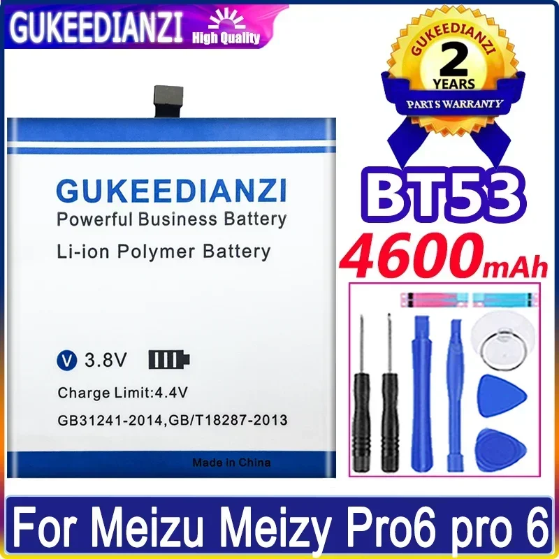 GUKEEDIANZI 4600mAh BT53 BT 53 Replacement Battery For Meizu PRO 6 6S BT53s Mobile Phone Accumulator Battery