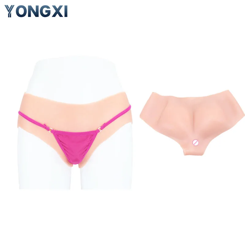 YONGXI Triangle Pants Have Realistic Silicone Vagina for Men Dress Up Like A Aissy Crossdresser Latex Sexy Porn Cosplay