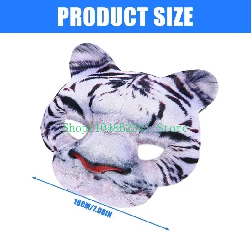 5asd động vật mặt nạ nửa mặt Mặt nạ Tigre mặt nạ Halloween trang phục cosplay động vật