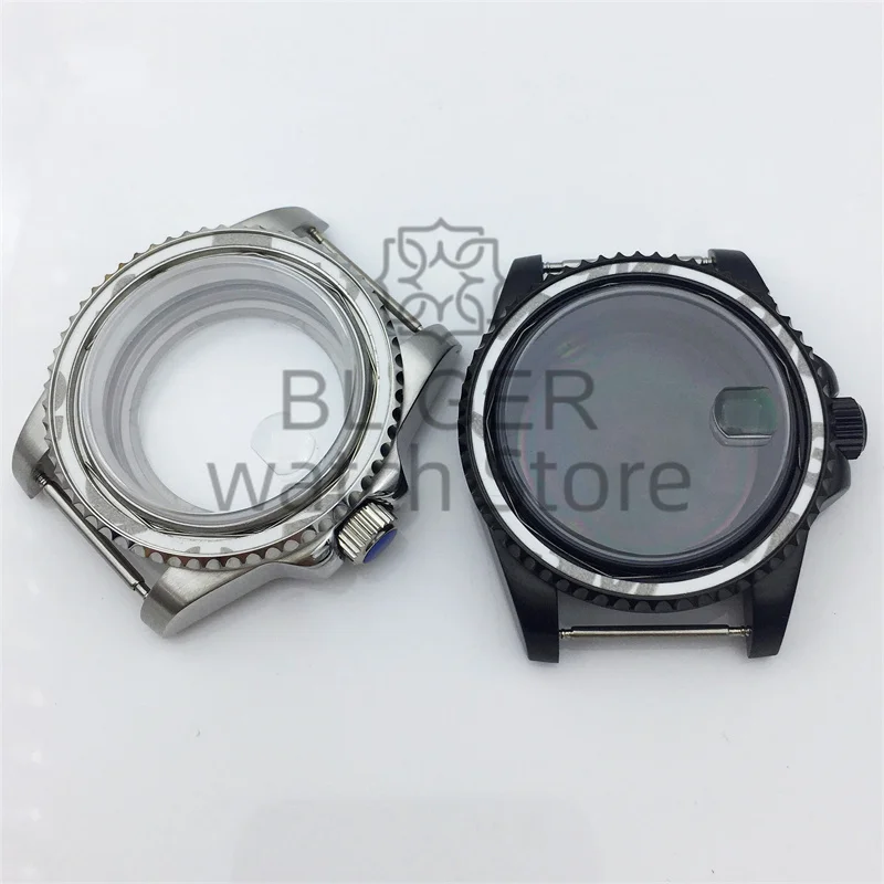 BLIGER 40mm Stainless Watch Case Bidirectional Rotation Bezel Sapphire glass Fit NH34 NH35/36 ETA2824 PT5000 DG Miyota Movement