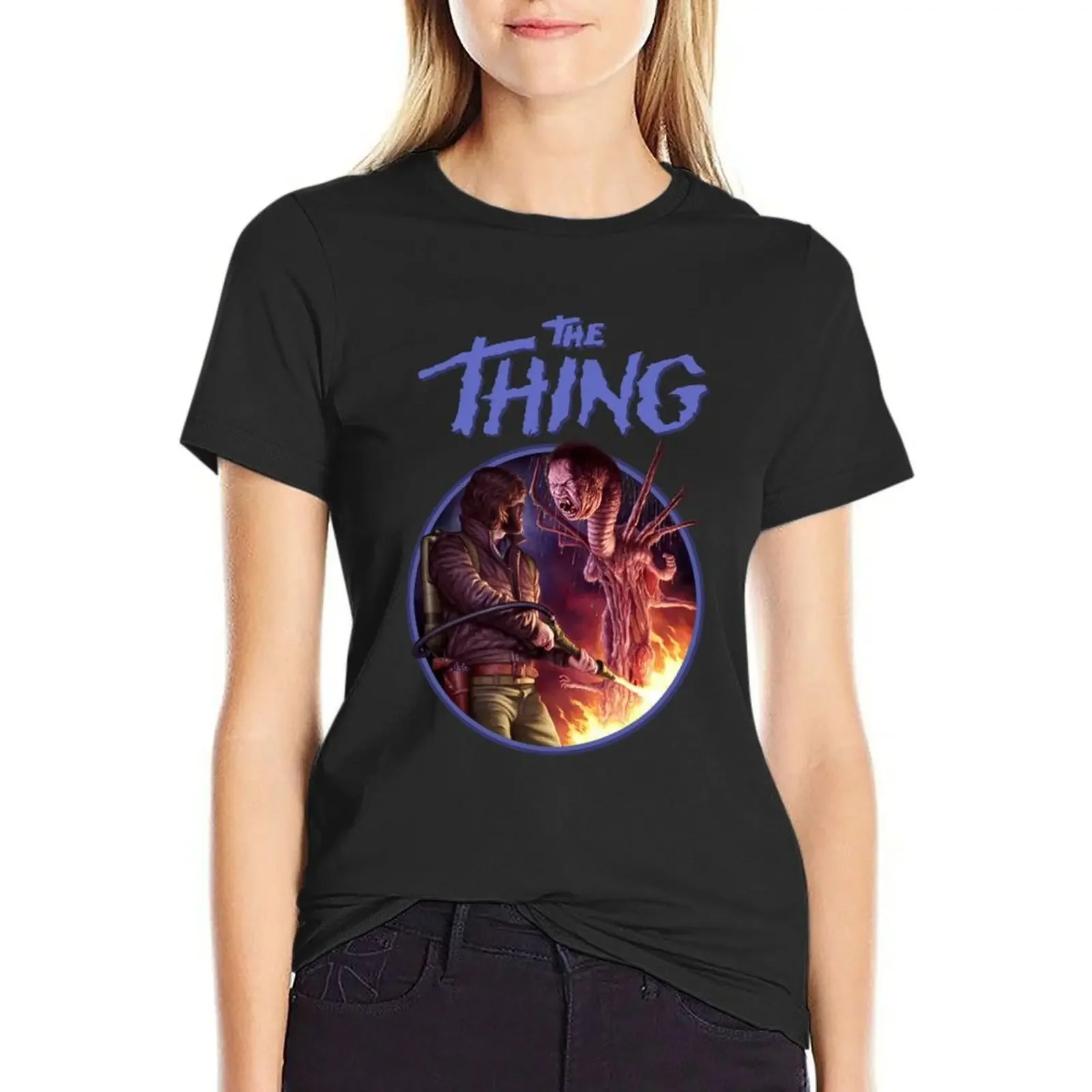 The Thing Retro T-shirt lady clothes funny Aesthetic clothing t-shirt dress for Women plus size