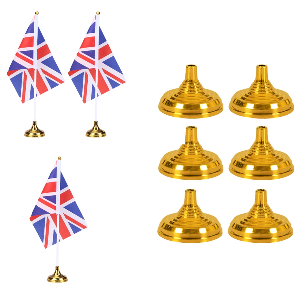 

20Pcs Golden Flagpole Base Heavy Duty Plastic Flag Bracket Holder for Mounting Veranda Patio Celebration Decor