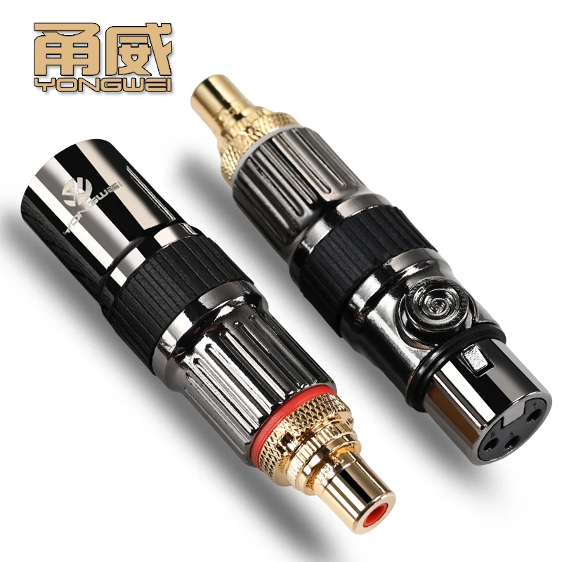 YONGWEI 3Pin XLR male to RCA Female Audio Adapter Male to RCA Connect the power amplifier extension docking plug to the mixer