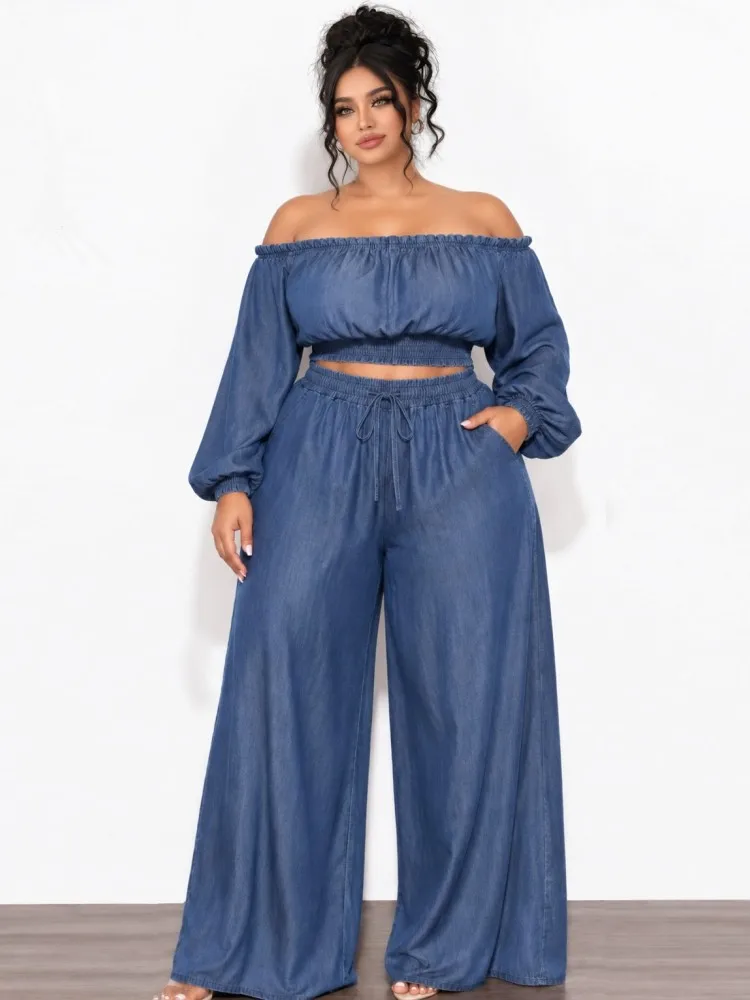 2 Piece Women Sets New Arrival Plus Size Spring Autumn Matching Sets Solid Color Top And Pants Suits Outfits Oversized Clothing
