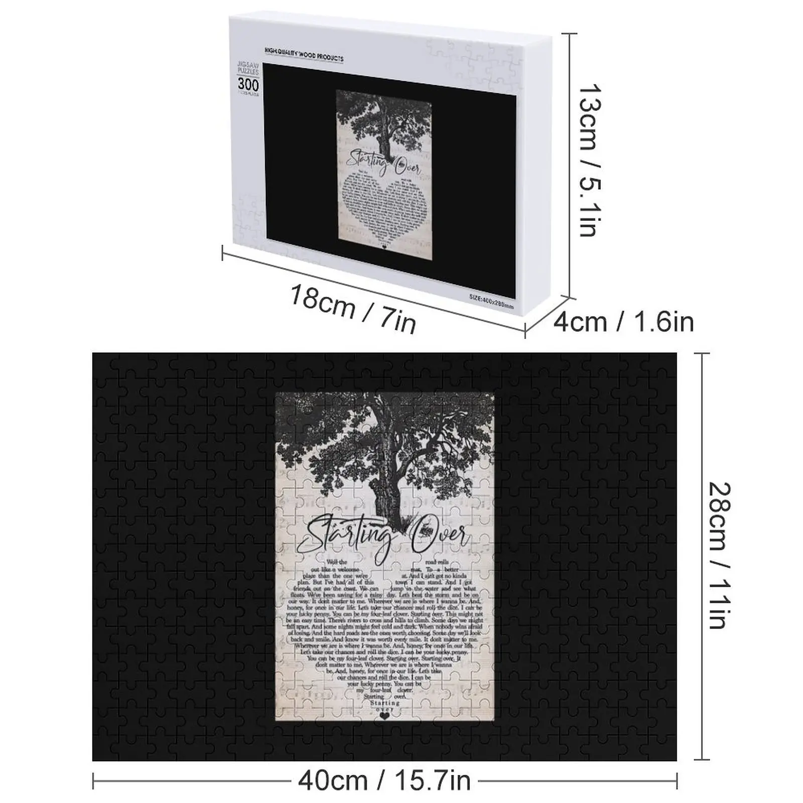 Chris Stapleton – Starting Over Lyrics Jigsaw Puzzle Customizable Child Gift Personalized Gift Puzzle