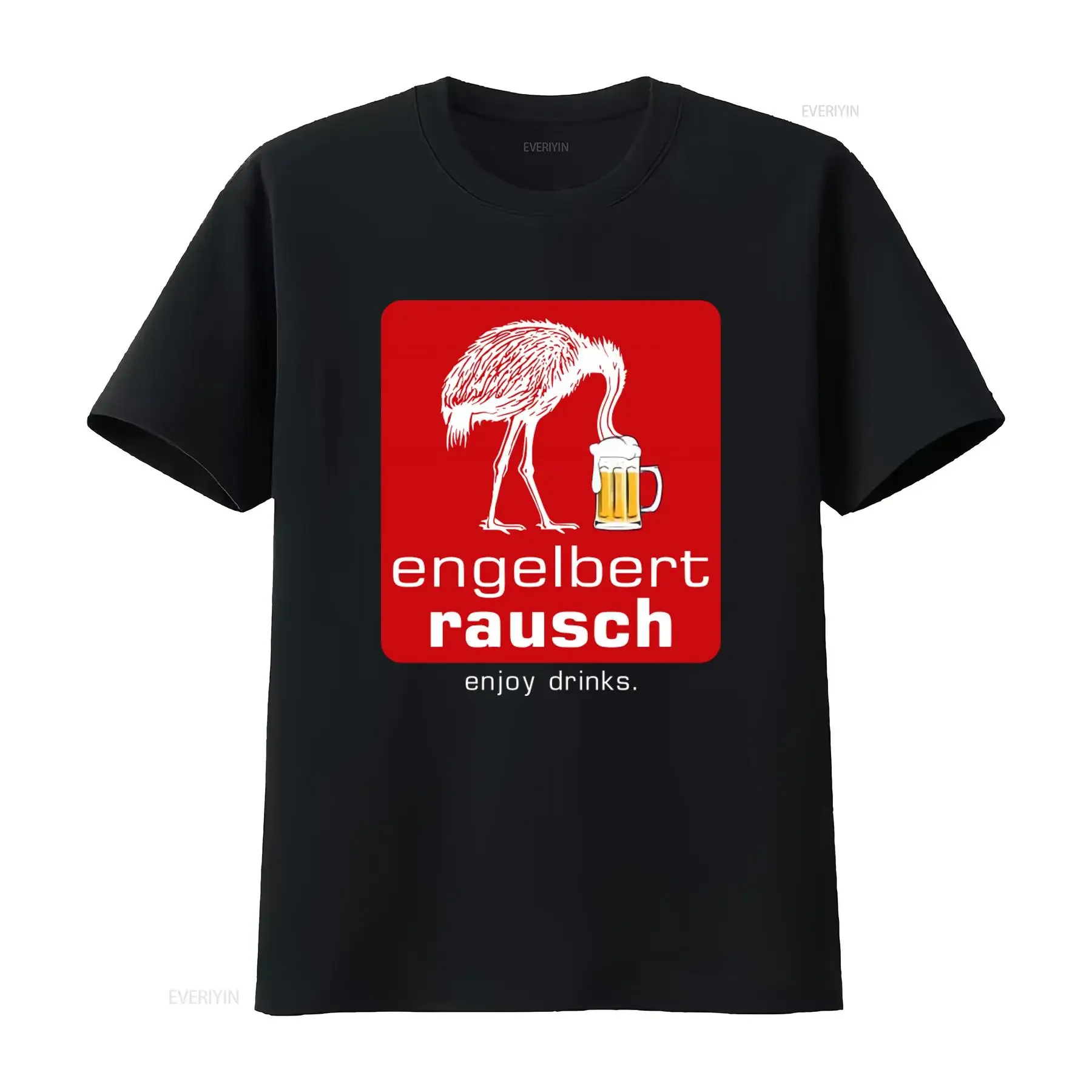 Engelbert Rausch Bier-T-Shirt, lustige Parodie mit Getränkemotiv, perfekt für Liebhaber, Vintage-Waschgrafik, Unisex, lässig