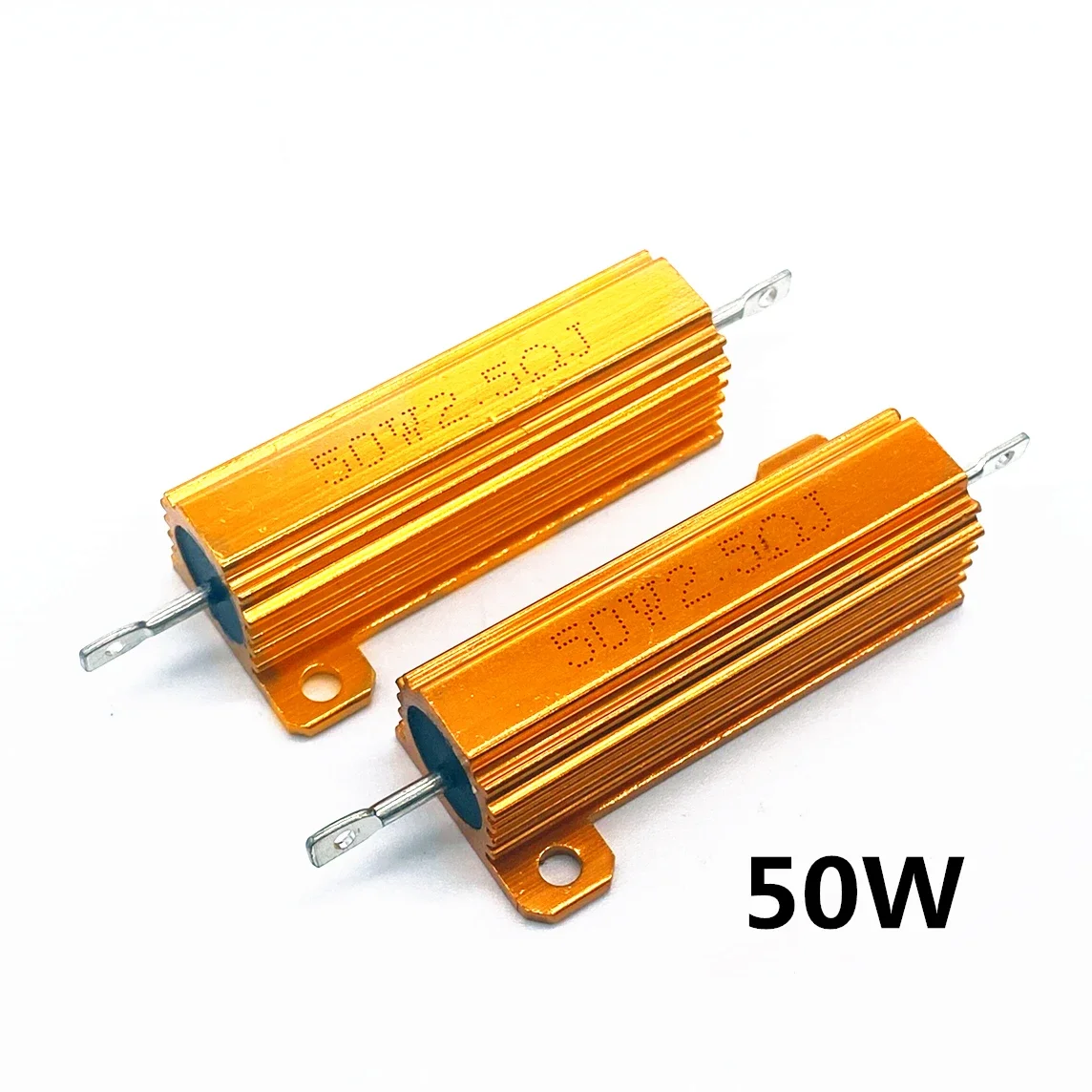 2 قطعة 10 واط 25 واط 50 واط 100 واط الألومنيوم عالية الطاقة علبة معدنية Wirewound المقاومات الثابتة 0.01 - 10 كيلو أوم الدمية تحميل سلك الجرح المقاومة