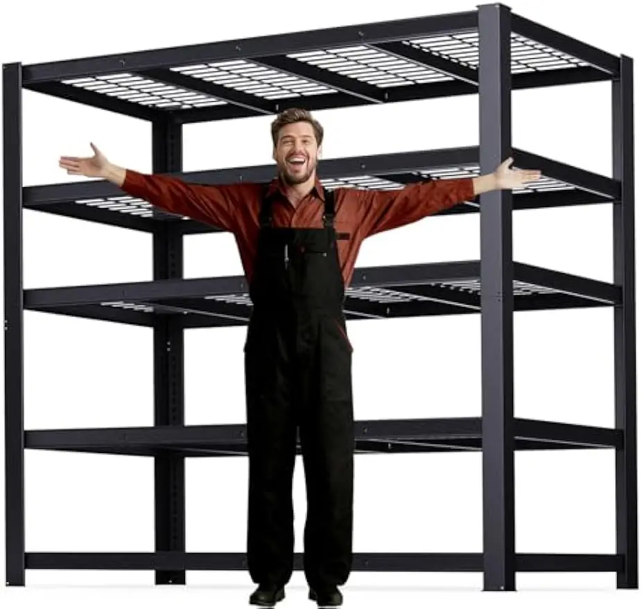 Heavy Duty Metal 5 Tier Adjustable Storage Shelving Unit Large Rack 72 H 62 W 24 D 3050LBS Garage Basement Warehouse Shelves