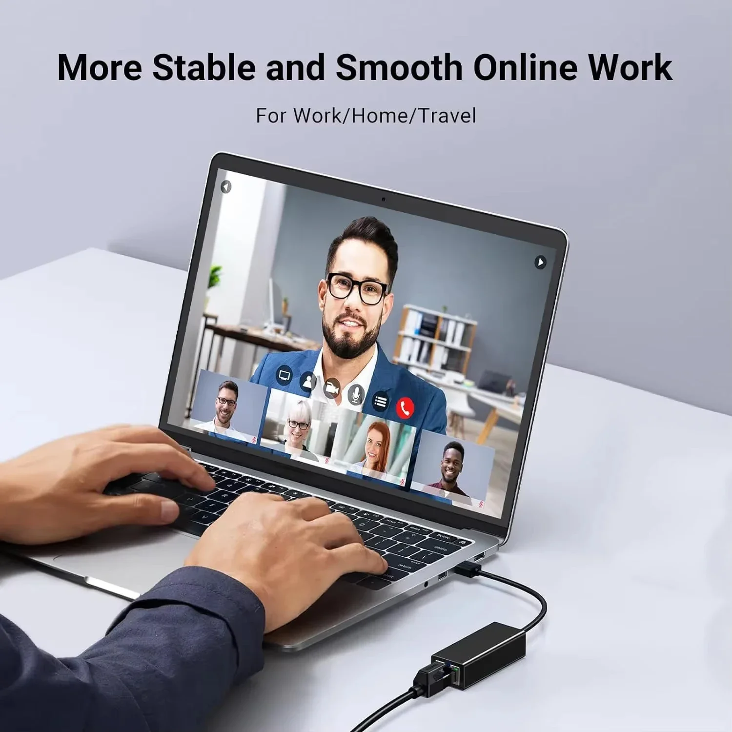 Adattatore Ethernet cablato USB 2 in 1 Scheda di rete 1000Mbps Adattatore USB tipo C a RJ45 Convertitore scheda di rete USB 3.0 per PC portatile