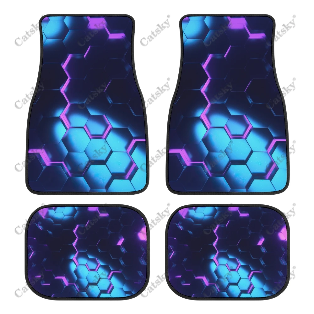 Honeycomb abstract illustration Car Floor Mats Complete Set of 4 Premium Front  Rear Accessories for  Carpet