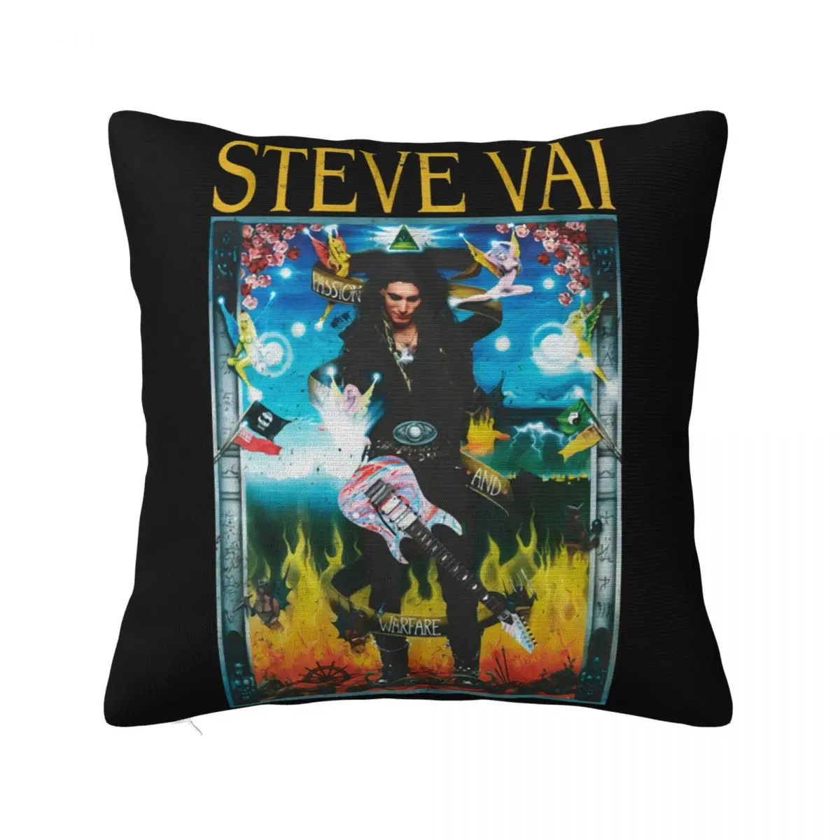 Steve Vai Passion Warfare Album Mens Guitarist Singer Live Tour Merch Hipster Pillow Case