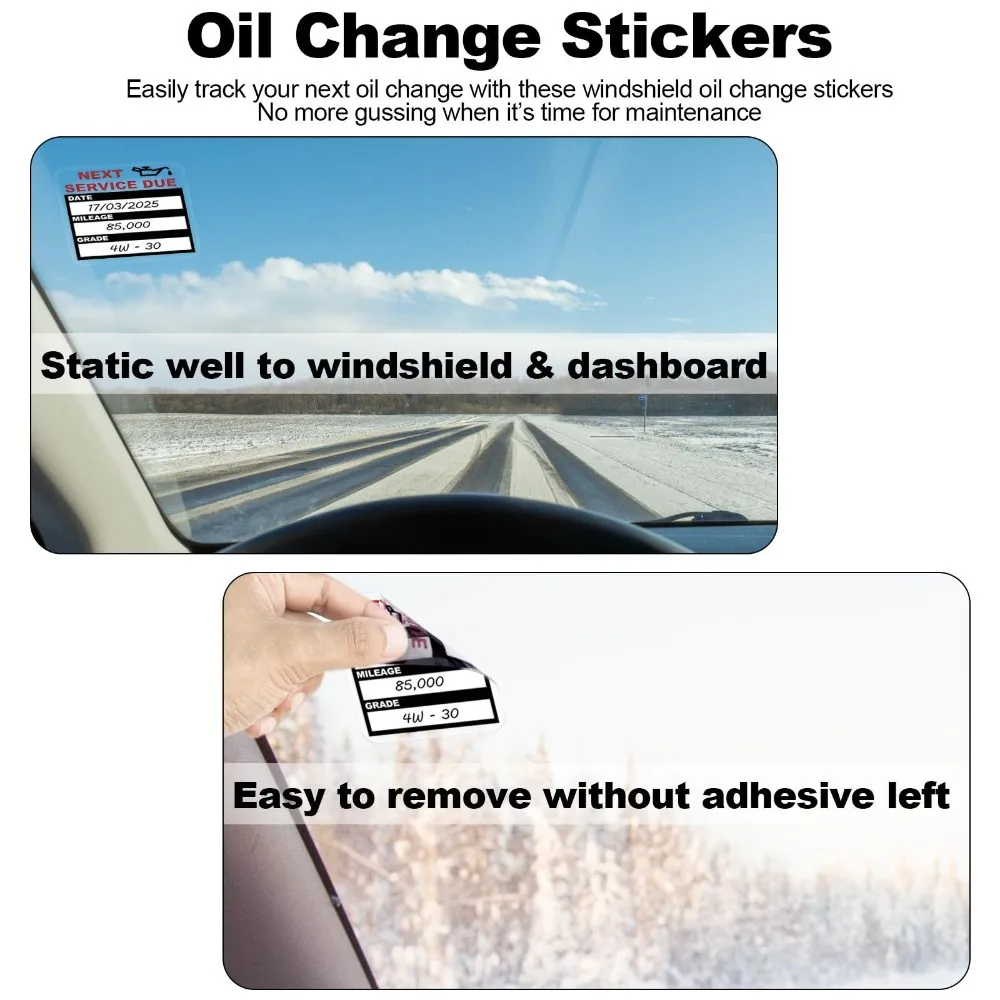 1 ورقة الخدمة التالية بسبب ملصقات السيارات ملصق سيارة ذاتي اللصق لنافذة السيارة الصيانة التالية ملصق تذكير مع انتهاء الصلاحية