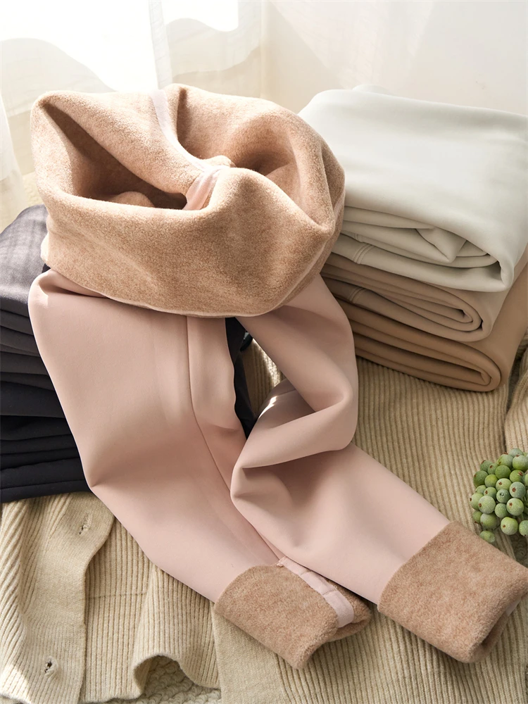 

Trendy Fce Lined ark Skin Yoga Pants High Waist Women's Thiened Winter Warm Base Layer Pants Casual Outerwear