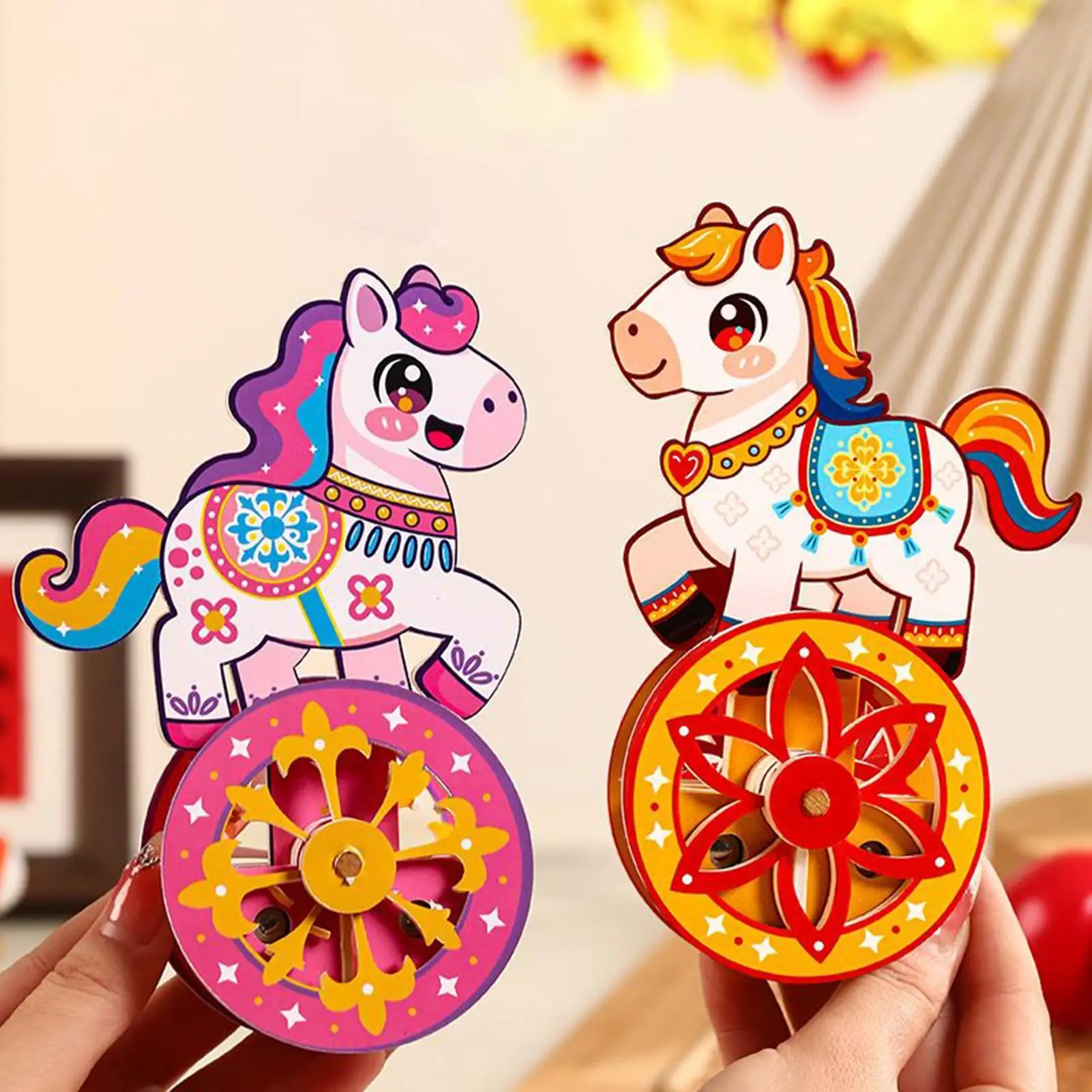 Modelos de quebra-cabeça de cavalo de madeira montagem base auto-rocking kit de jogo de cérebro para homens mulheres adolescentes casa aniversário festas de natal