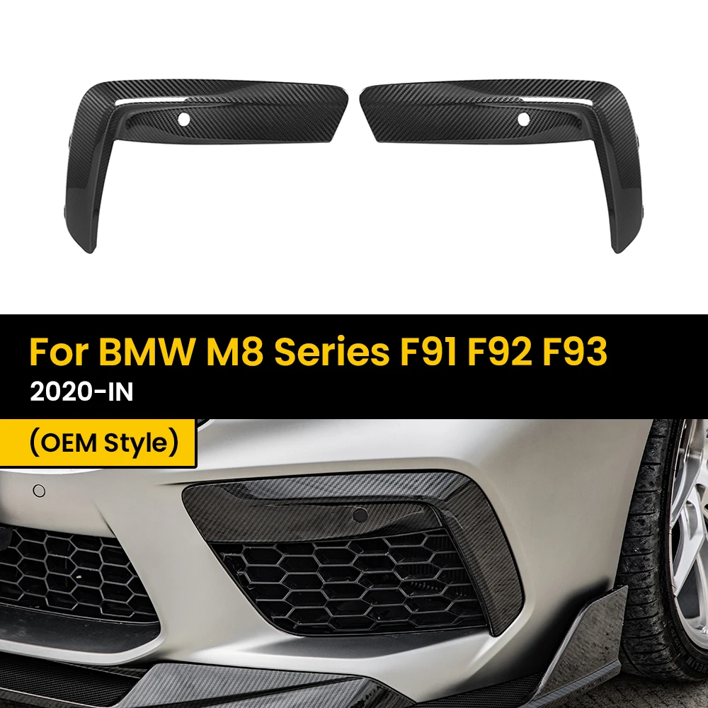 

Real Dry Carbon Fiber Front Bumper Trim for BMW M8 Series F91 F92 F93 OEM Style 2020-IN 2Pcs/Set