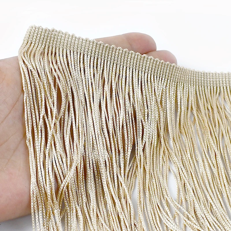 

Meetee 5/10M 15/20cm Colorful Tassel Lace Latin Dance Dress Decor Tassels Curtain Sewing Trim Fabric DIY Garment Craft Supplies