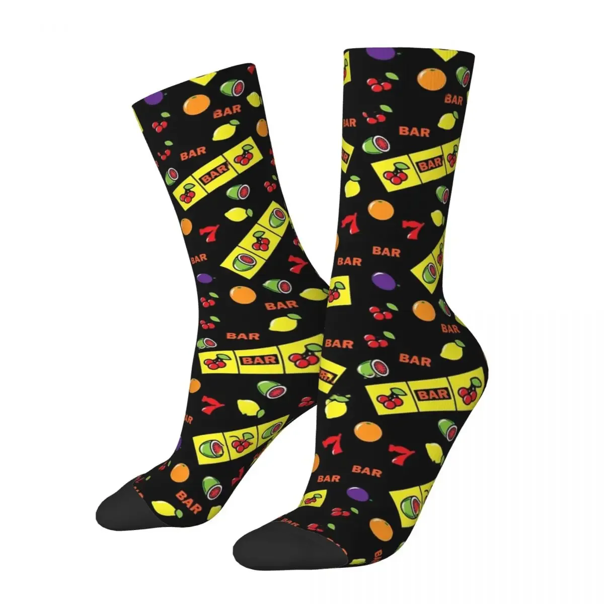 Calcetines de compresión divertidos y felices para hombre, con ranuras de la suerte, Vintage, Harajuku, clase de tarjetas, Hip Hop, novedad, calcetín loco sin costuras, regalo