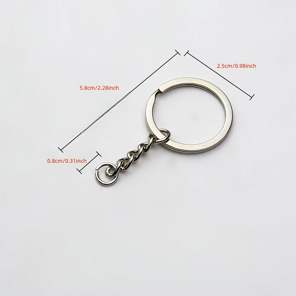 6pcs/pack keychain, figurine pendant buckle, DIY stainless steel pendant buckle