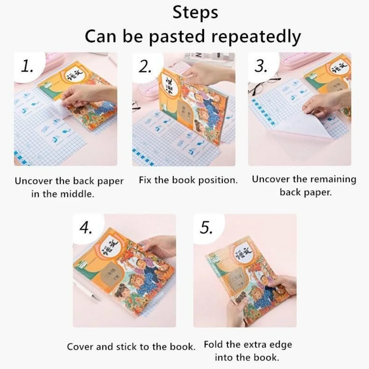 10 Sheet Self-Adhesive Transparent Book Cover,22K-A4 Wrapper Waterproof DIY Sticker Protector Cover Students Stationary Supplies