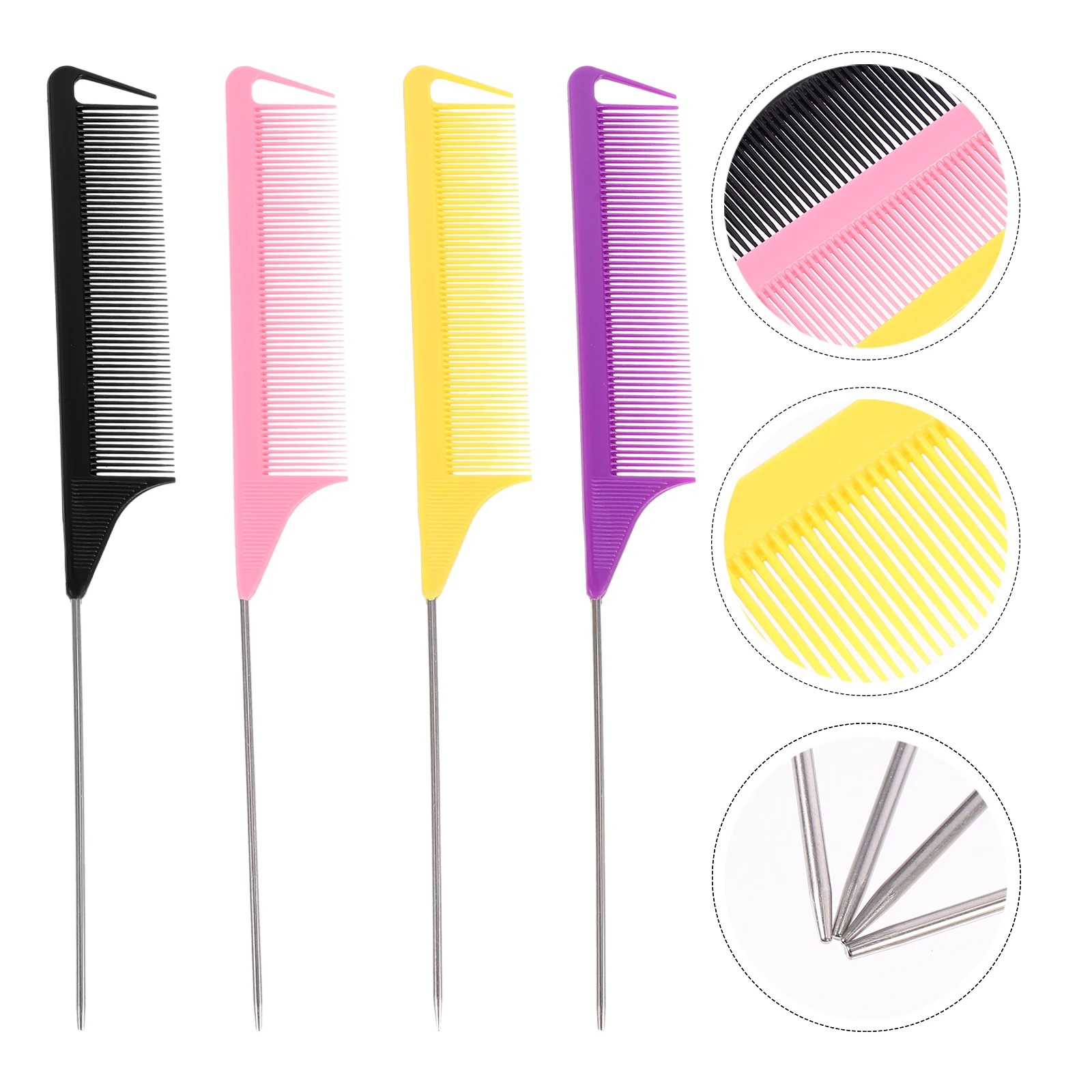 

Tail Combs for Women Hair Picking Fine Teeth Hairdressing Black Plastic Women's