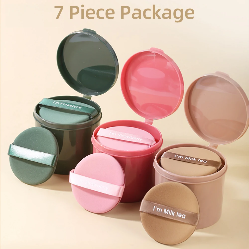 Esponjas de maquillaje en polvo para principiantes, 7 piezas, contorno de ojos, sello de sombra, base cosmética, herramienta de maquillaje