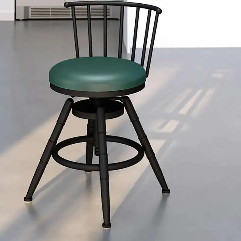 

Iron NordicI Modern Bar Stool Reception Designer Vanity High Bar Stool Kitchen Living Room Soft Silla Terciopelo Home Furniture