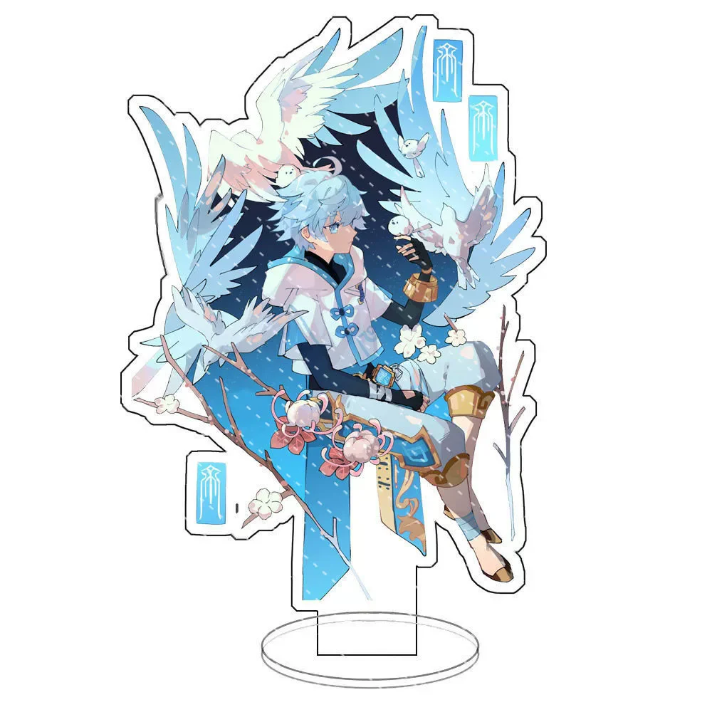 Game Yuanshen Impacting Acrylic Stand Cute Anime Characters Wanderer Ganyu Hu Tao Keqing Model Plaque Collectible Gifts for Fans