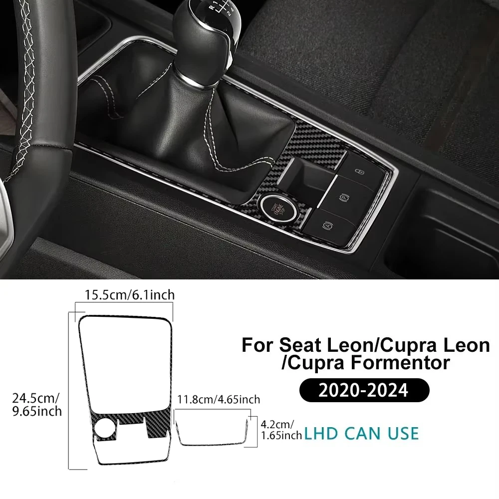Soft Carbon Fiber Manual Transmission Car Gear Shift Sticker For Seat Leon MK4 Cupra Leon Cupra Formentor 2020-2022 2023 2024