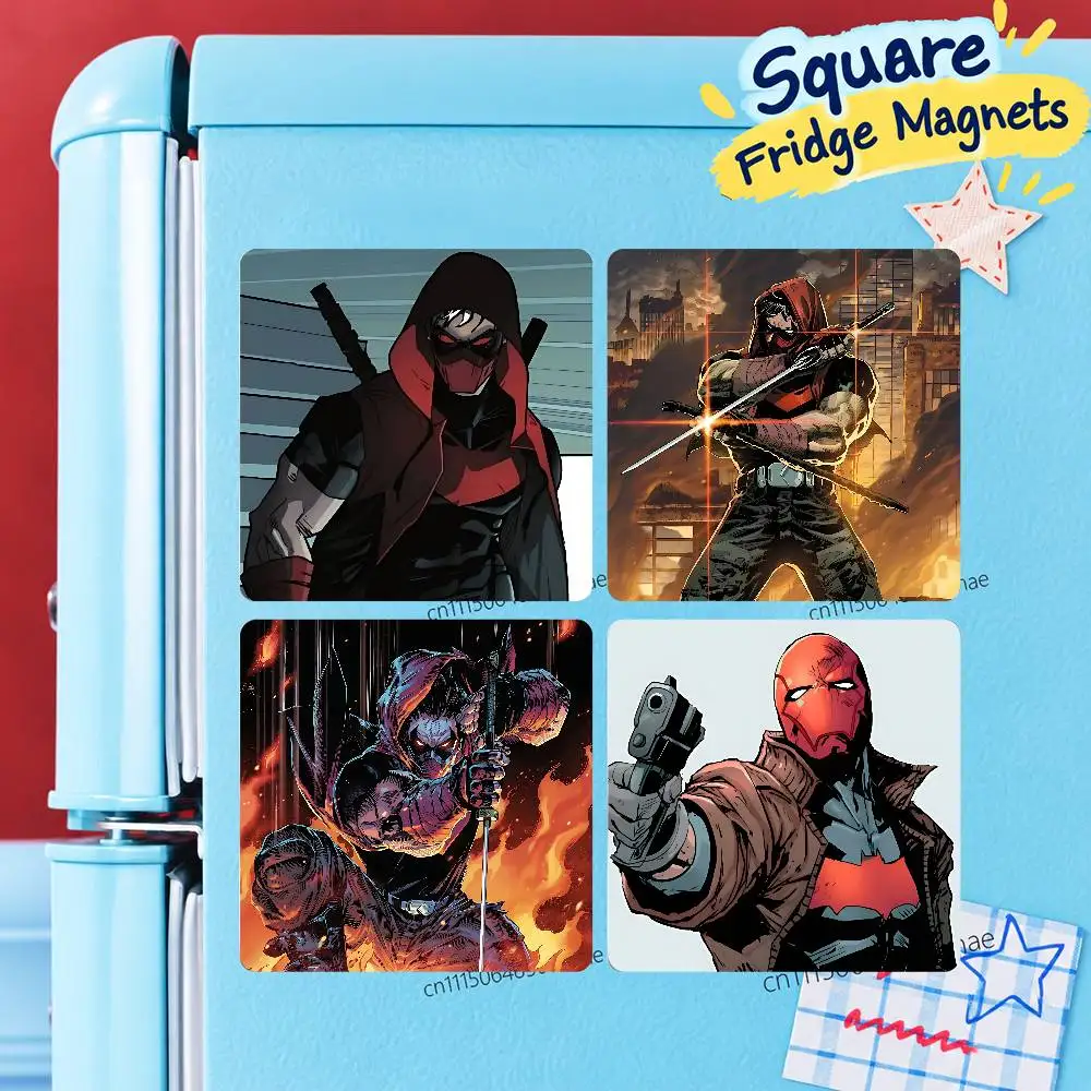 FOR Jason Todd Red Hood Square Fridge Magnet Refrigerator Magnetic Sticker Home Kitchen Decoration Fans Collect Gift